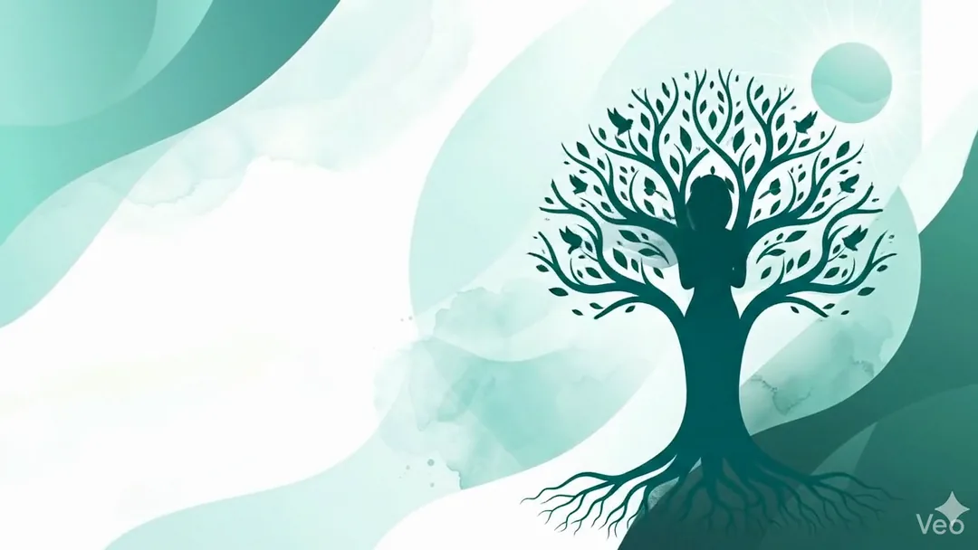 Healing transformation - peaceful meditation with tree